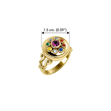 Ketu Moon's South Node Solid Yellow Gold Ring GRI1246